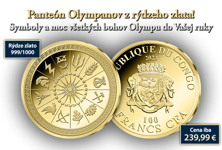 Panteón Olympanov z rýdzeho zlata