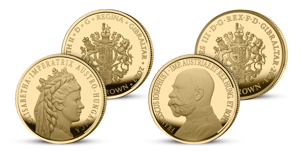 170. výročie svadby Františka Jozefa I. a Sisi, sada 2 zlatých mincí