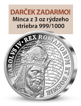 Minca Karol IV. z 3 uncí rýdzeho striebra úplne ZADARMO