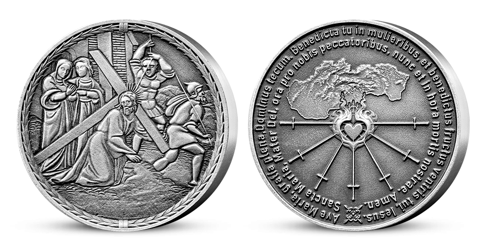 Kolekcia: Sedembolestná Panna Mária na medailách zušľachtených rýdzim striebrom