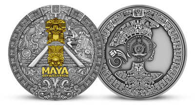 Mayská civilizácia - strieborná minca