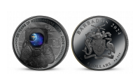 55. výročie pristátia človeka na Mesiaci - black proof minca z rýdzeho striebra